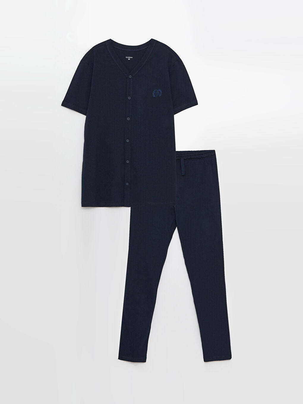 Lacivert Standart Kalıp Erkek Pijama Takımı-6