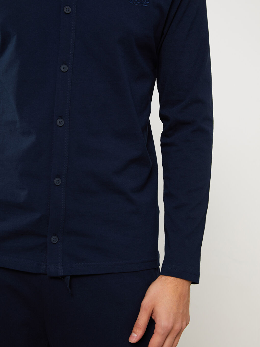 Lacivert Standart Kalıp Erkek Pijama Takımı-3