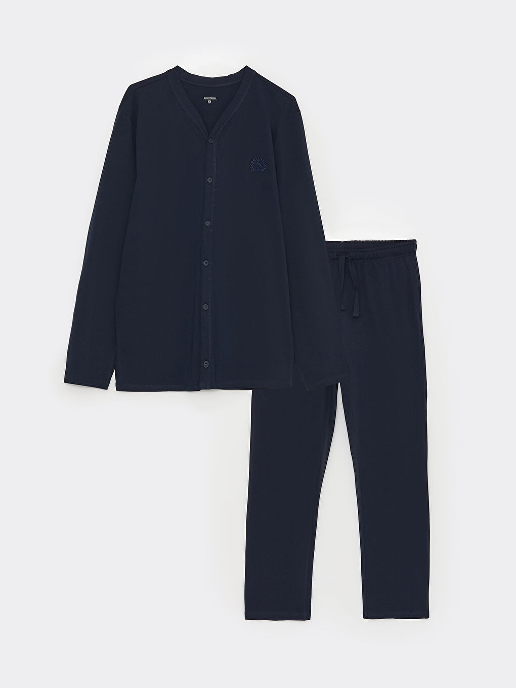 Lacivert Standart Kalıp Erkek Pijama Takımı-5