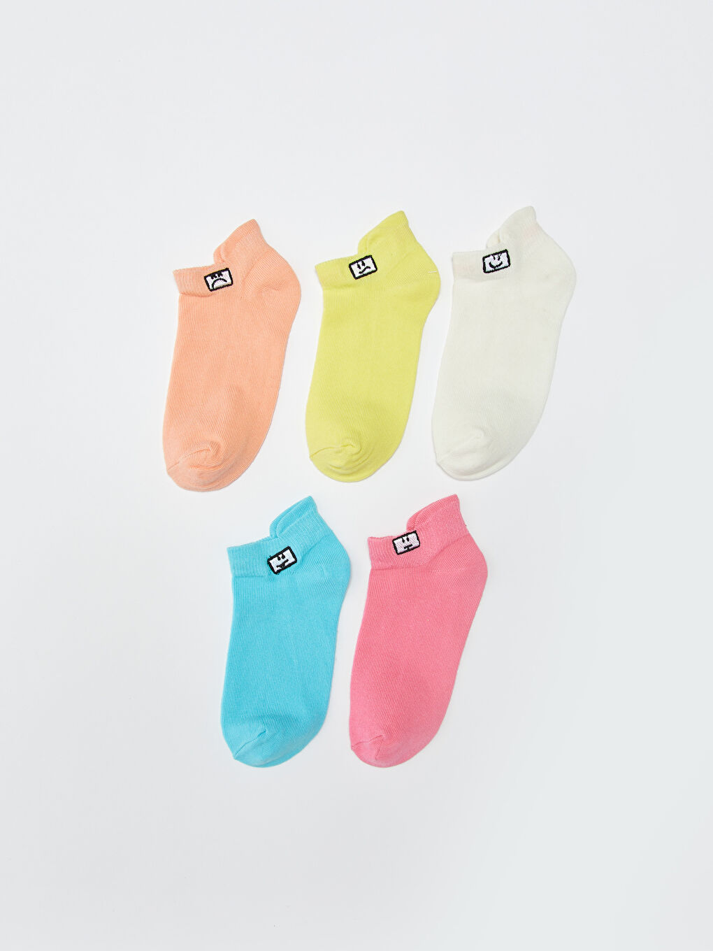 Pembe Basic Kız Çocuk Patik Çorap 5'li