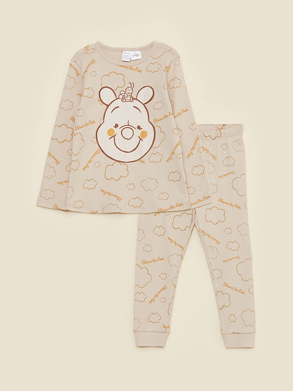 LCW baby Ensemble de pyjama pour bébés garçons à col rond, manches longues, imprimé Winnie l'ourson -S35746Z1-LQB