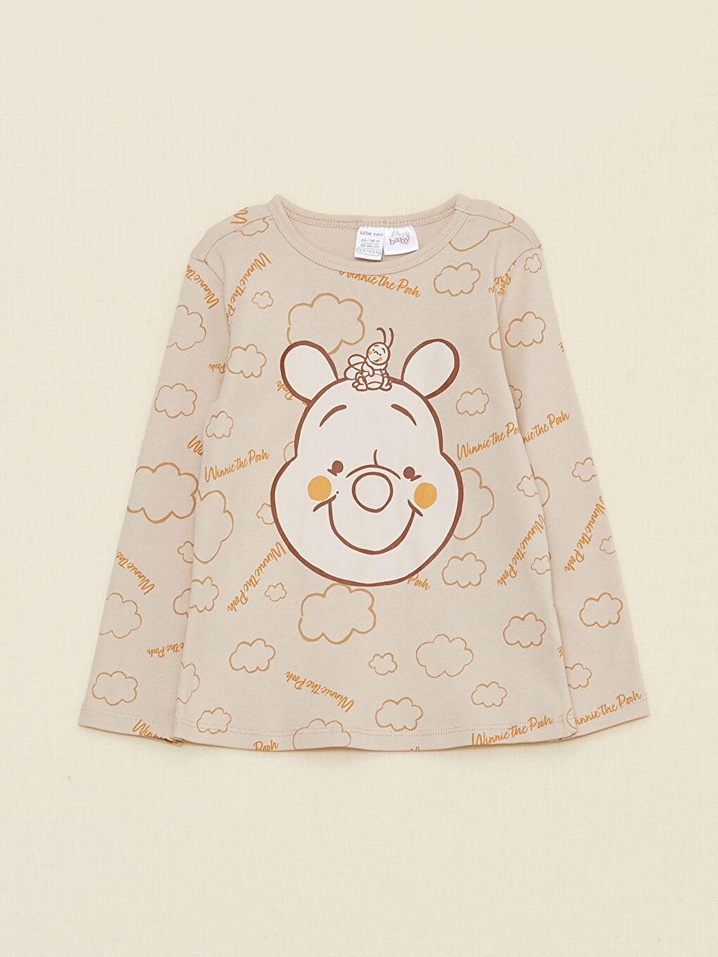LCW baby Ensemble de pyjama pour bébés garçons à col rond, manches longues, imprimé Winnie l'ourson -S35746Z1-LQB