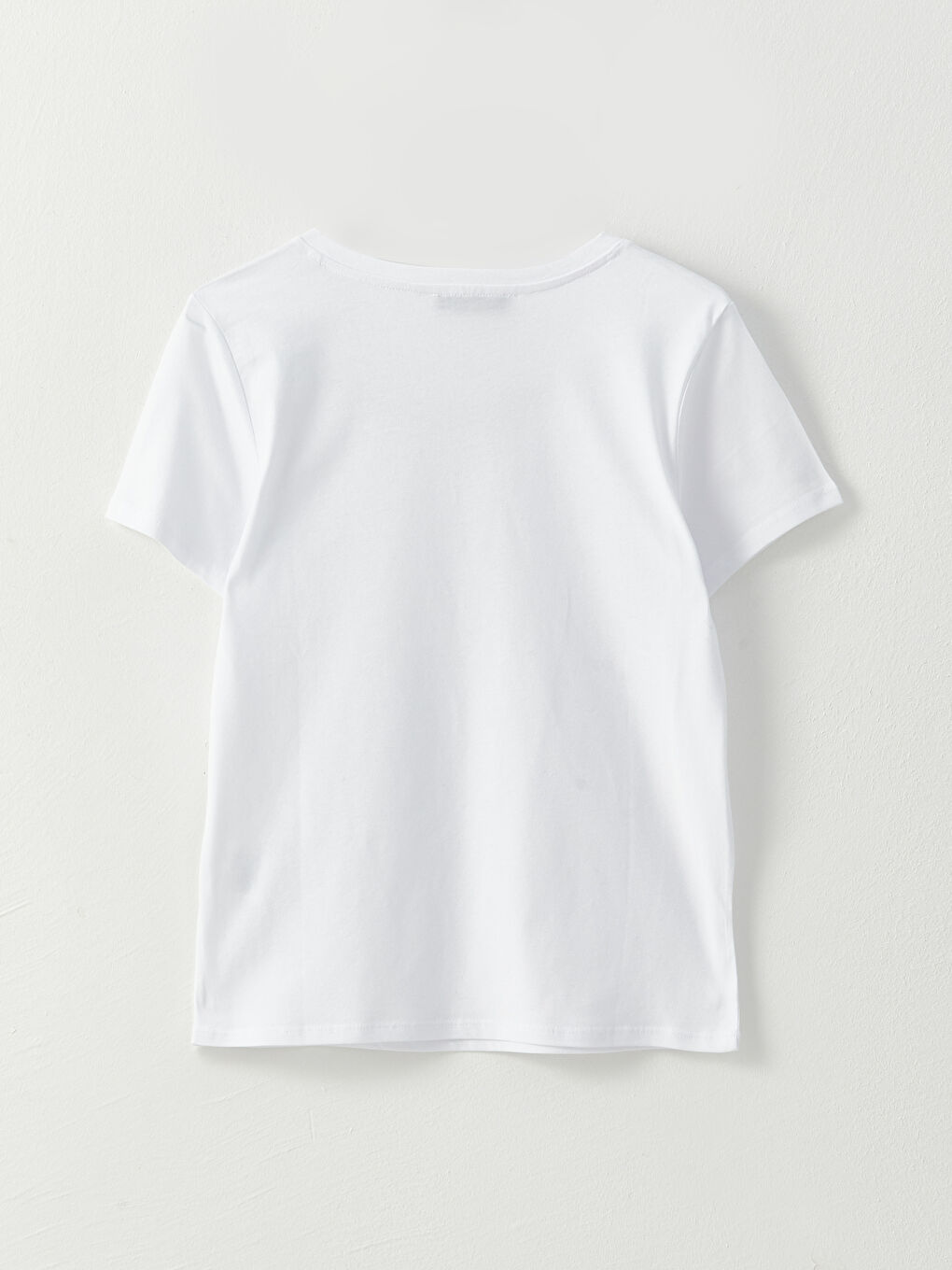 تيشيرت نسائي بياقة على شكل حرف V سادة بأكمام قصيرة-6