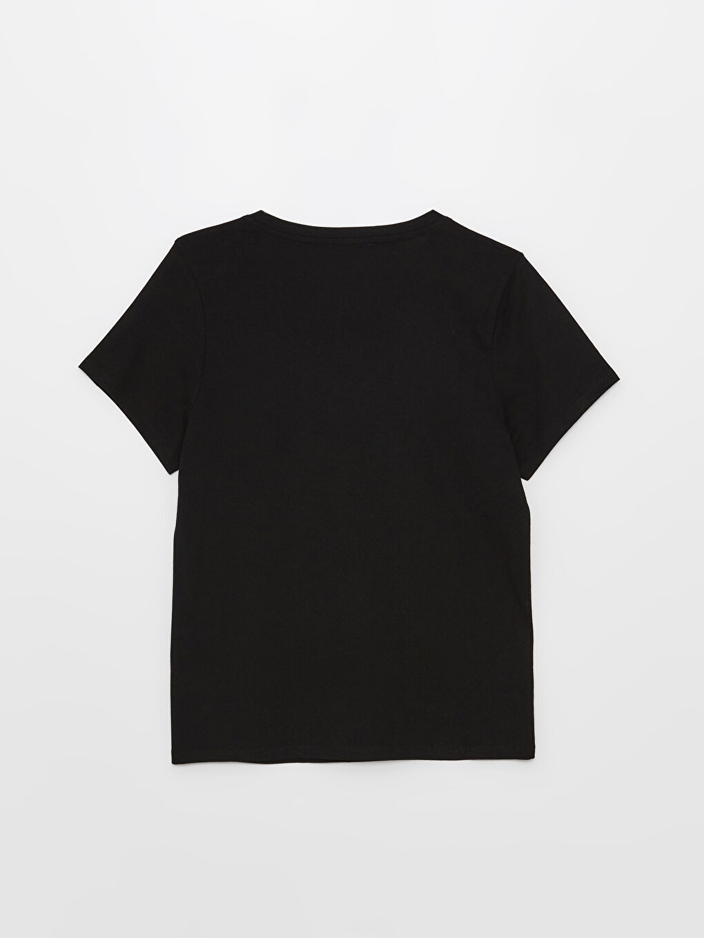 تيشيرت نسائي بياقة على شكل حرف V سادة بأكمام قصيرة-6