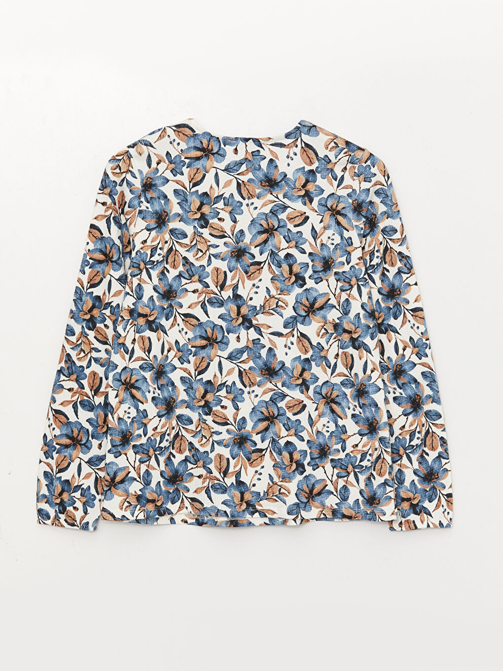 Karışık Bağlamalı Yaka Desenli Uzun Kollu Kadın Bluz-6