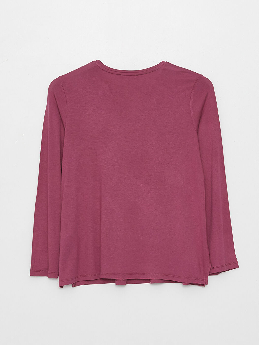 Mürdüm Bisiklet Yaka Desenli Uzun Kollu Kadın Bluz-6