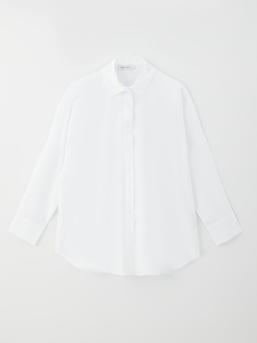 LCW Vision Plain Oversized Gabardine Fabric Women's Long Sleeve Shirt -S35777Z8-R9K