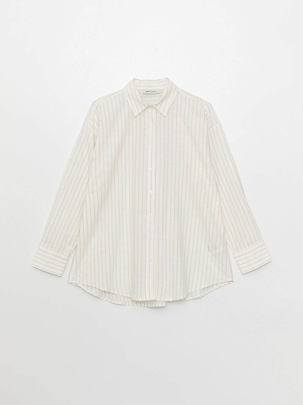 Striped Long Sleeve Oversize Women's Shirt-5