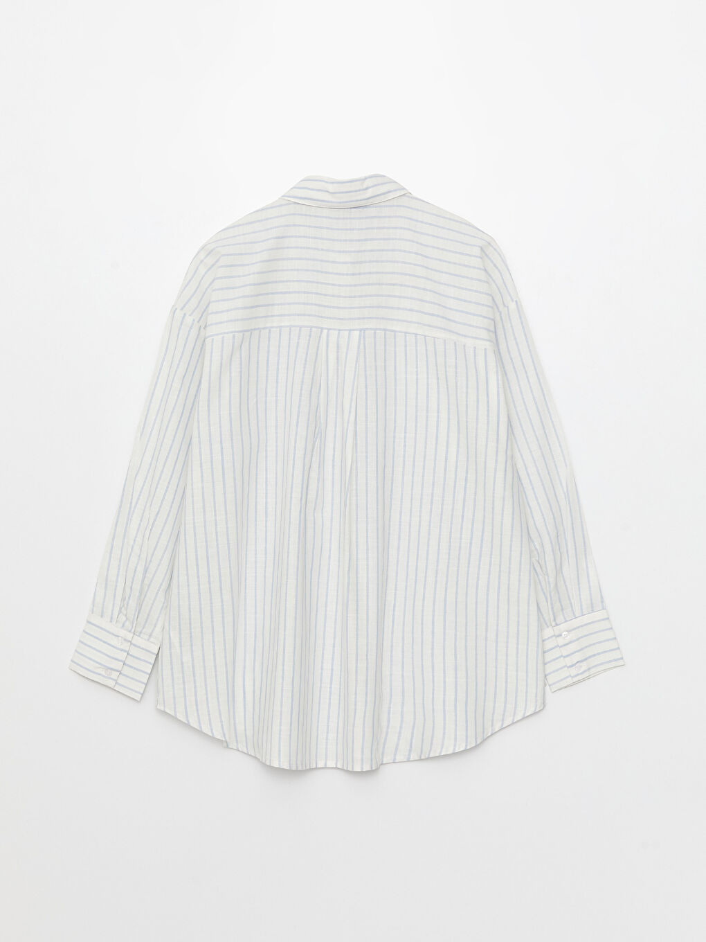 Полосатая рубашка с длинным рукавом оверсайз для женщин-8