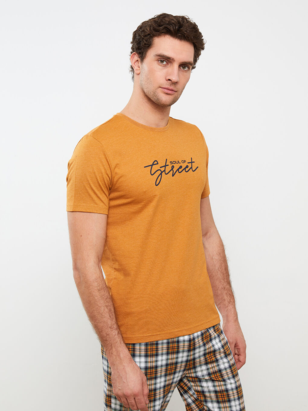 Regular Fit Plaid Men's Pyjama Set -S35789Z8-LUG