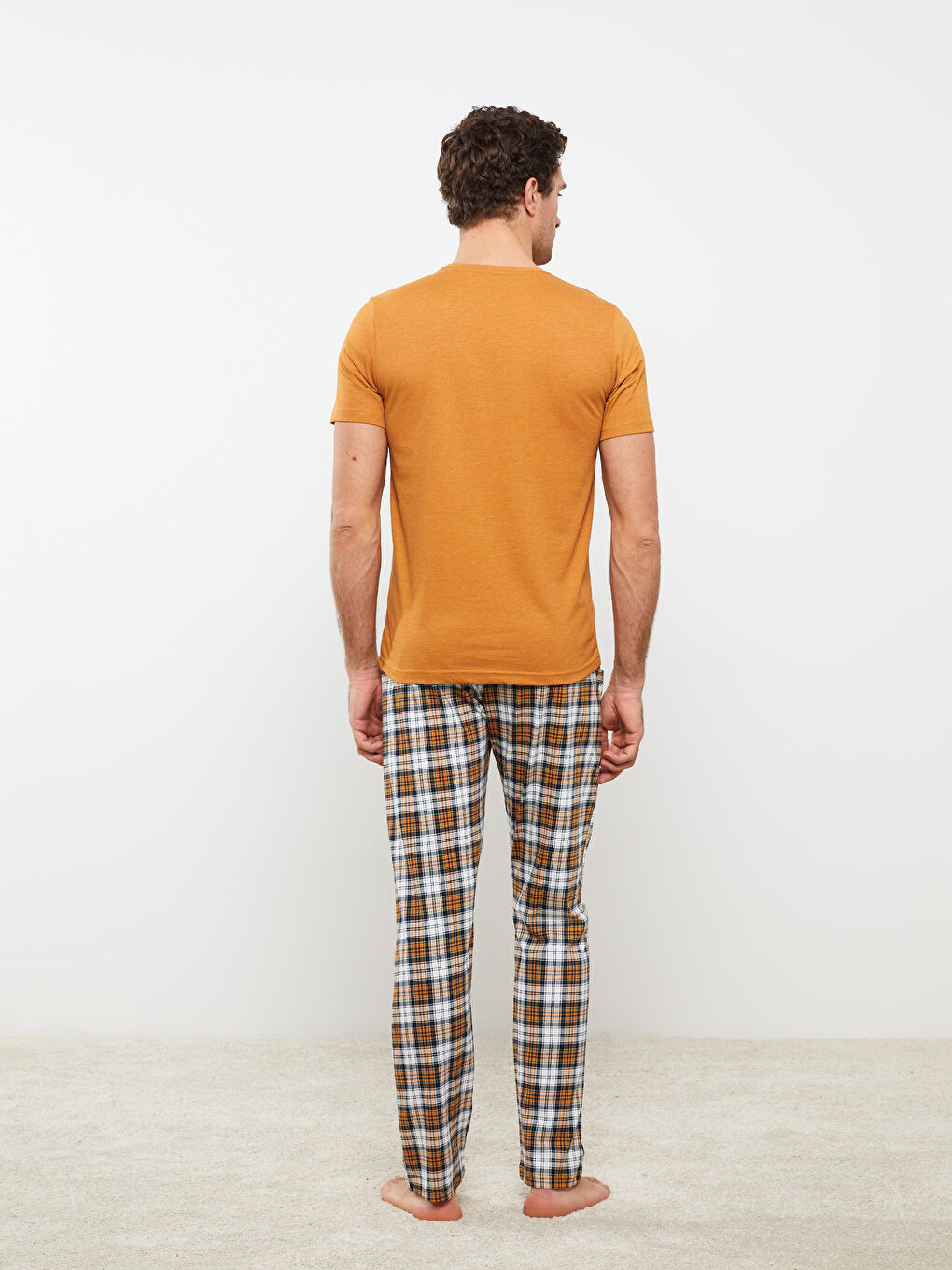 Regular Fit Plaid Men's Pyjama Set -S35789Z8-LUG