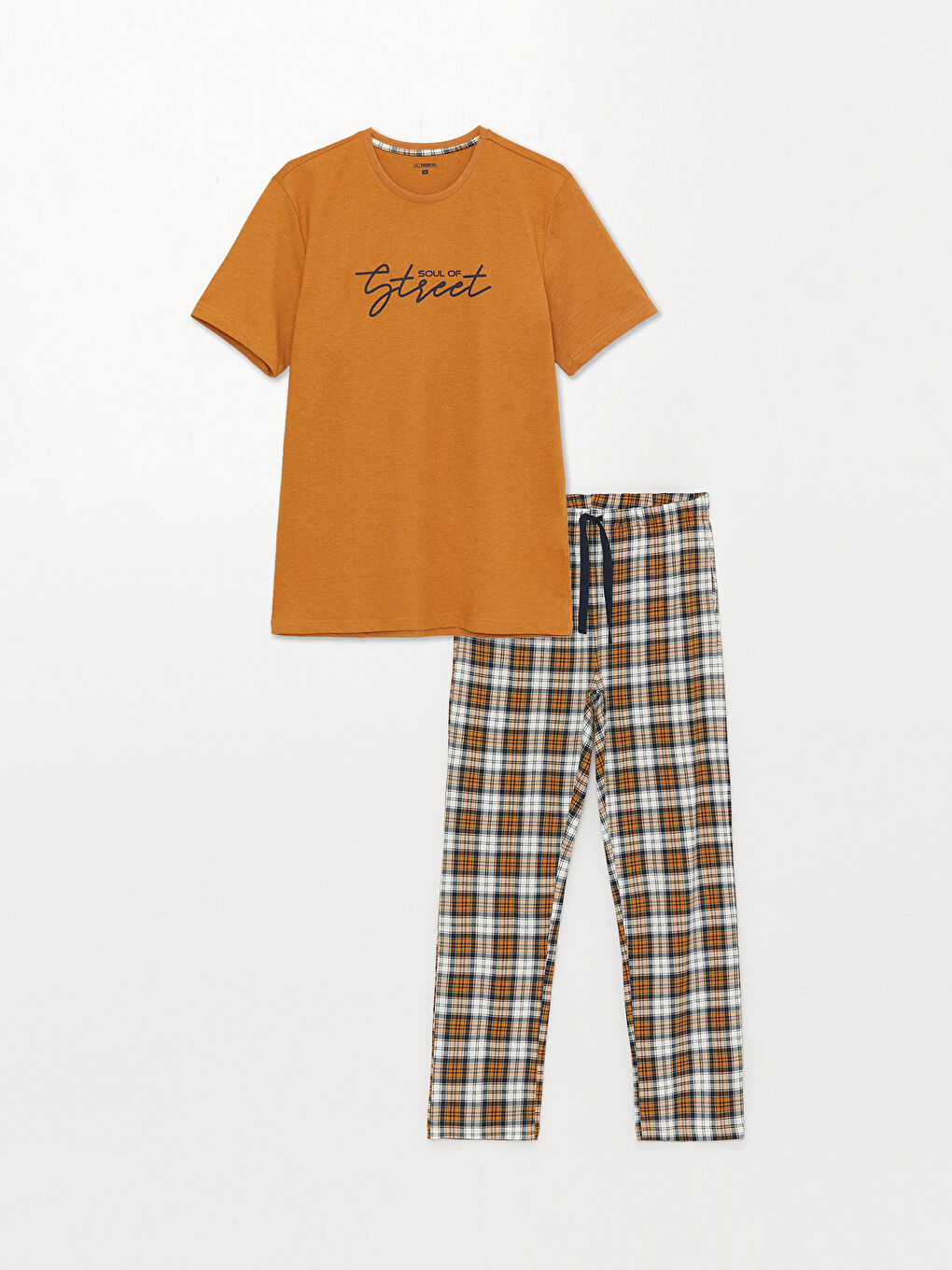 Regular Fit Plaid Men's Pyjama Set -S35789Z8-LUG