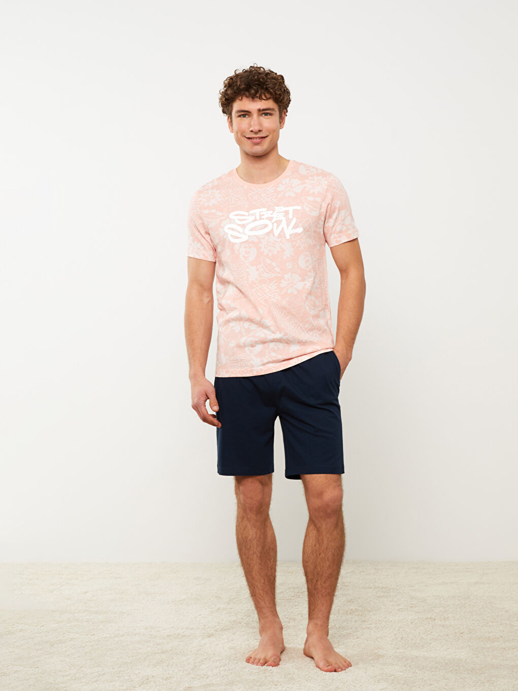 Slim Fit Men's Shorts Pajamas Set -S35805Z8-LTR