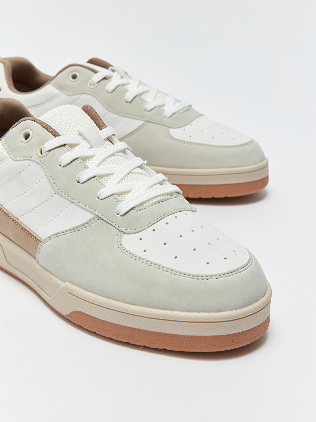 Ekru Bağcıklı Erkek Spor Ayakkabı-2