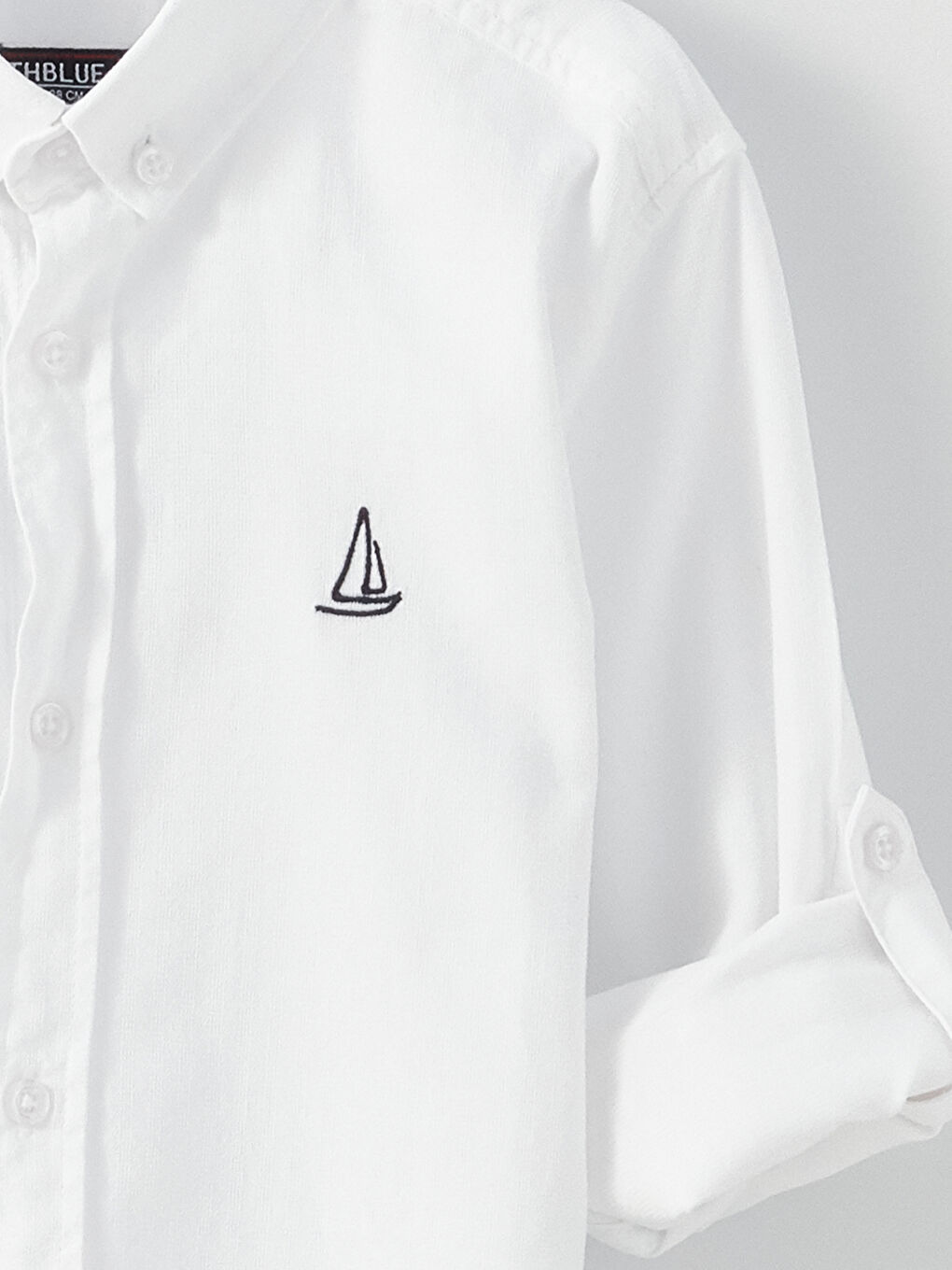 قميص أولاد كم طويل بتفاصيل تطريز-1