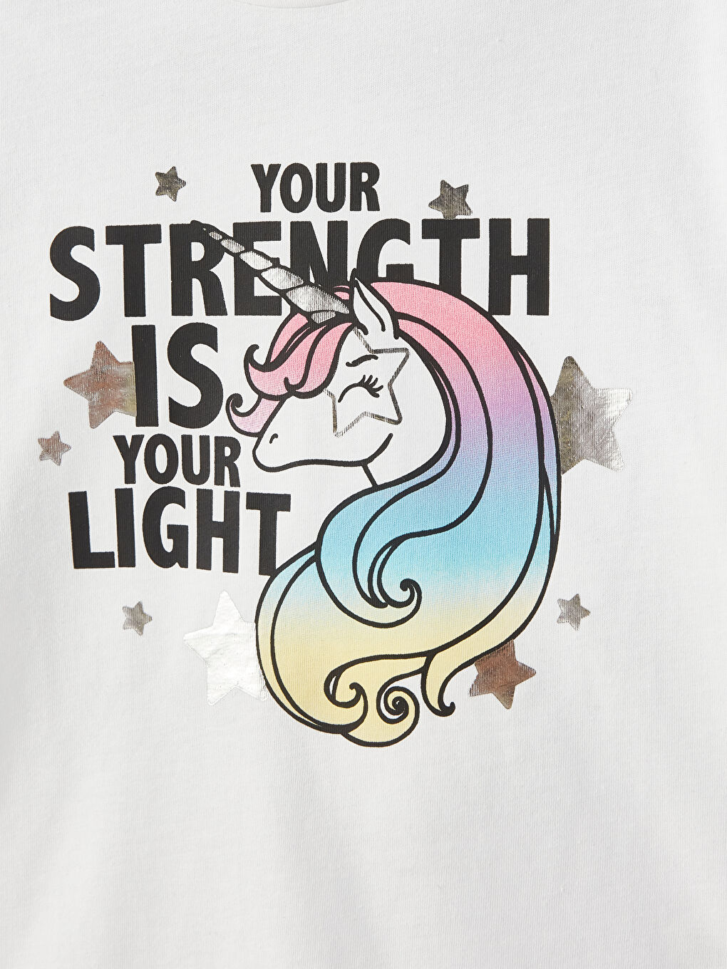 تيشيرت كم قصير مطبوع بياقة دائرية للبنات وبنطلون ضيق-3