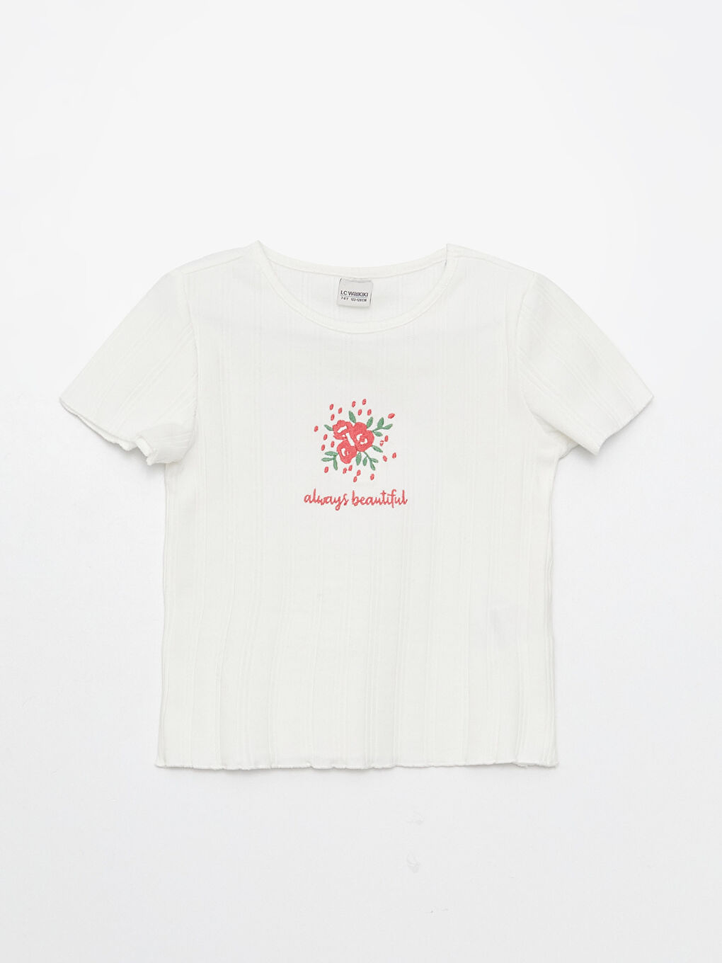 T-shirt à Manches Courtes Imprimé Col Rond pour Filles et Pantalon-4