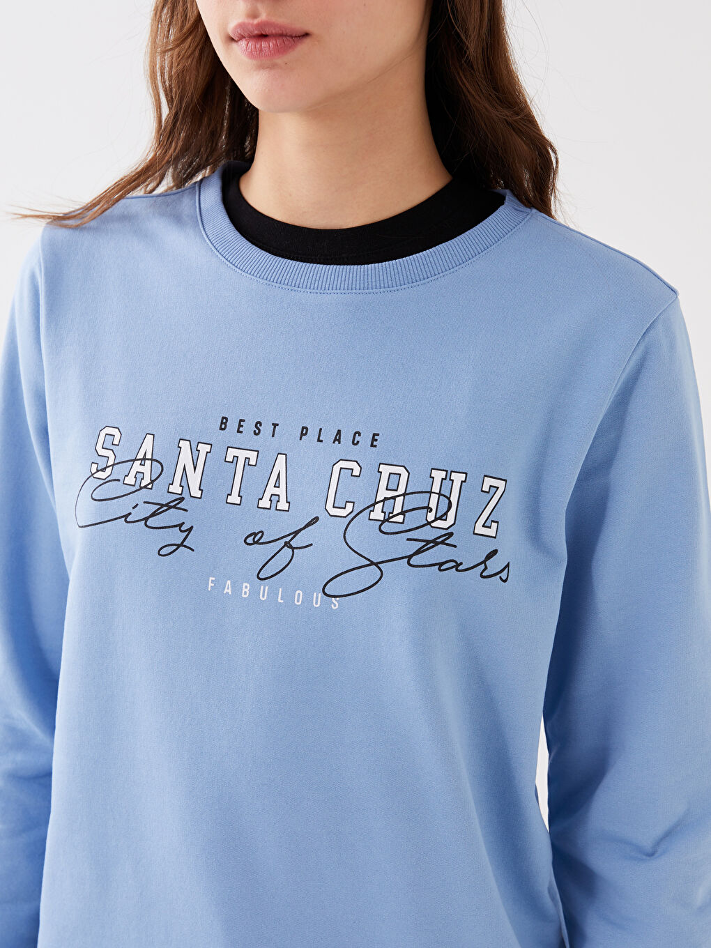 Women's Crew Neck Printed Long Sleeve Sweatshirt-3