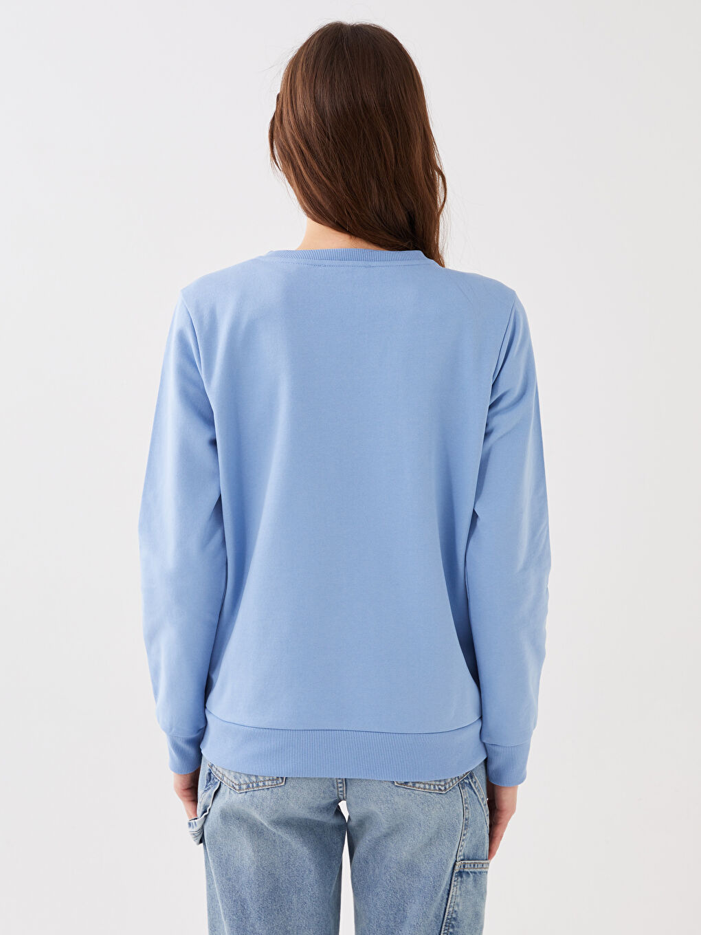 Women's Crew Neck Printed Long Sleeve Sweatshirt-4