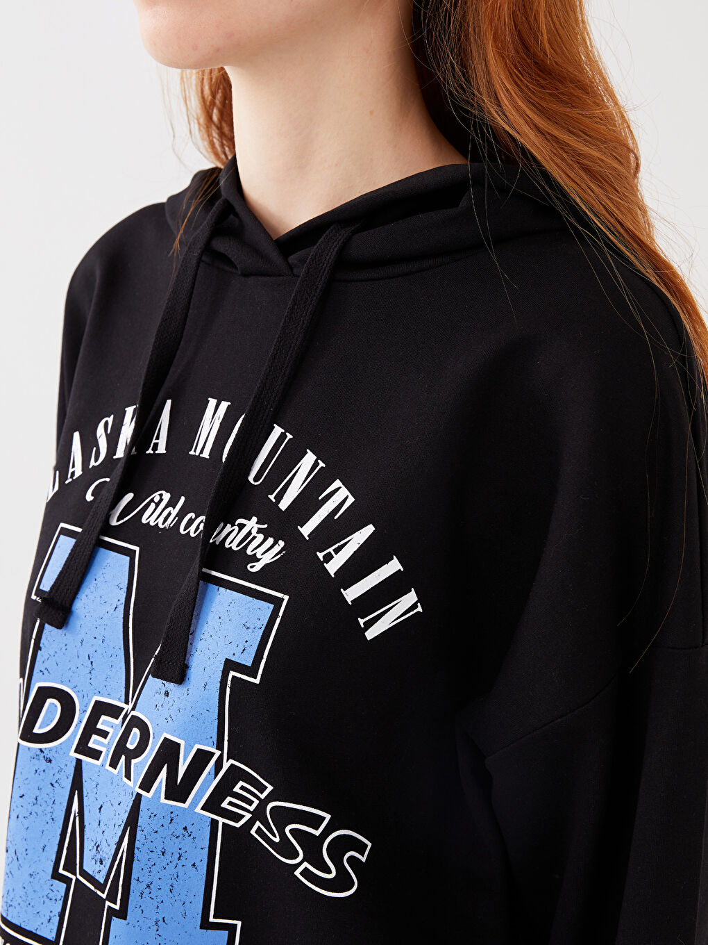 LCW Vision Women's Hoodie Printed Long Sleeve Oversize Sweatshirt -S35831Z8-CVL