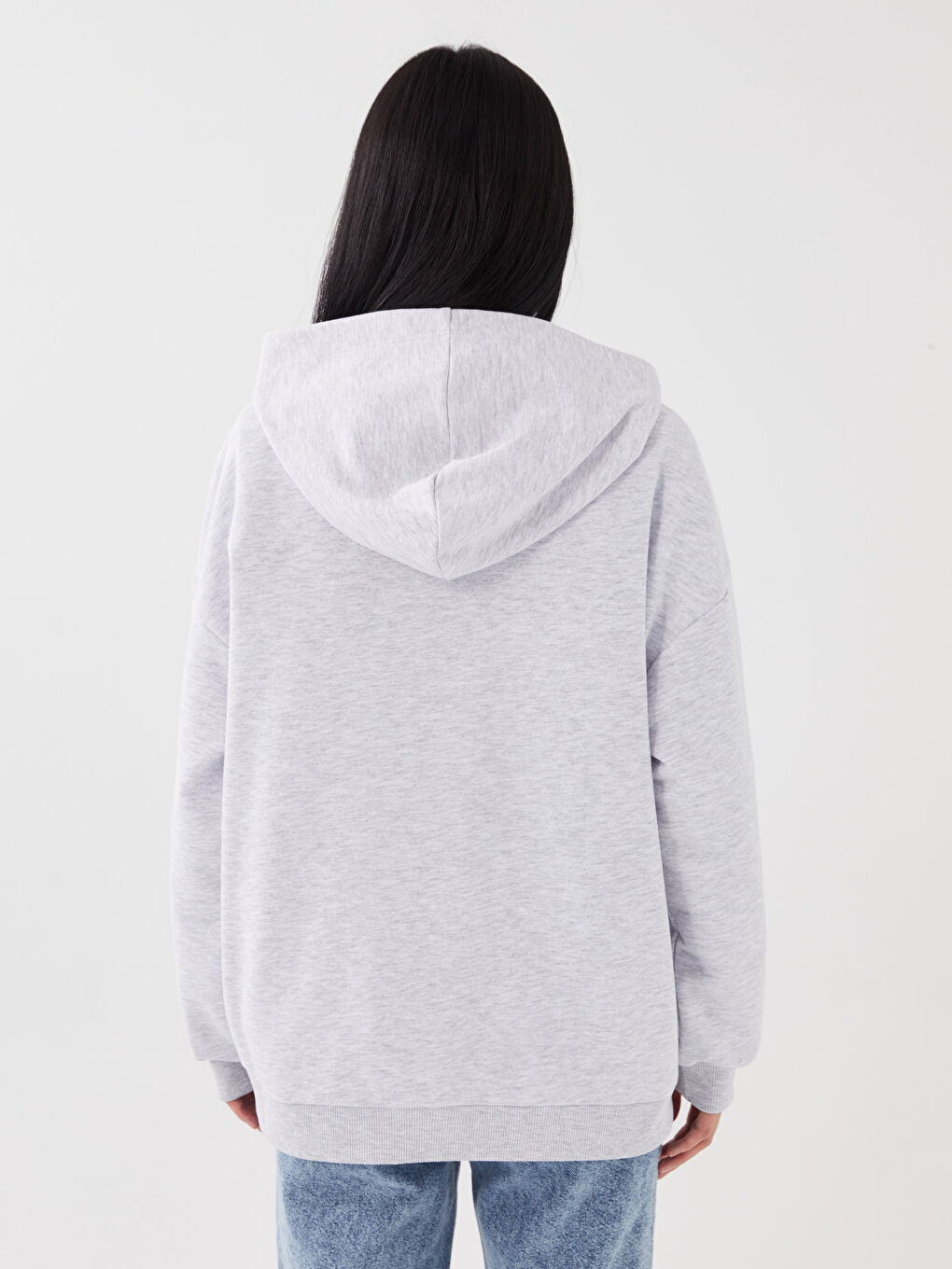 LC Waikiki Printed Long Sleeve Oversize Women's Hoodie -S35834Z8-D5P