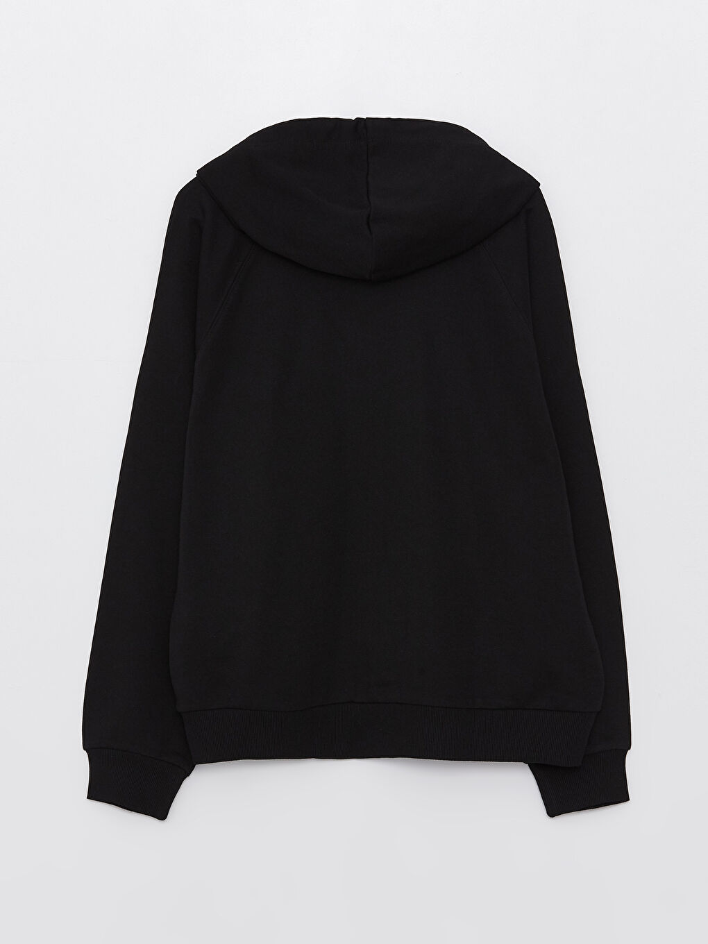 Siyah Kapüşonlu Düz Uzun Kollu Oversize Kadın Spor Hırka-6