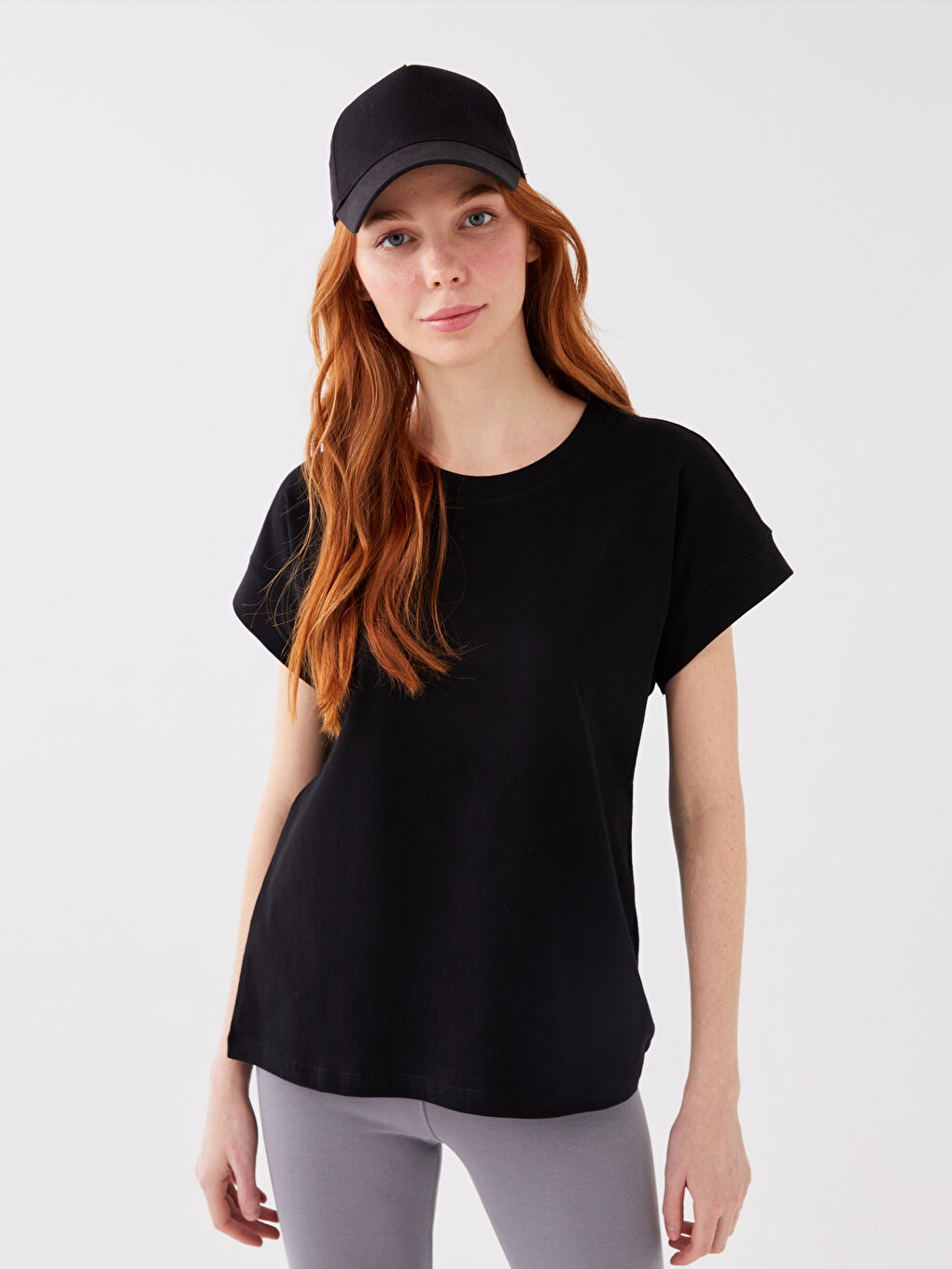 T-Shirt Femme Col Rond Coupe Droite Manches Courtes