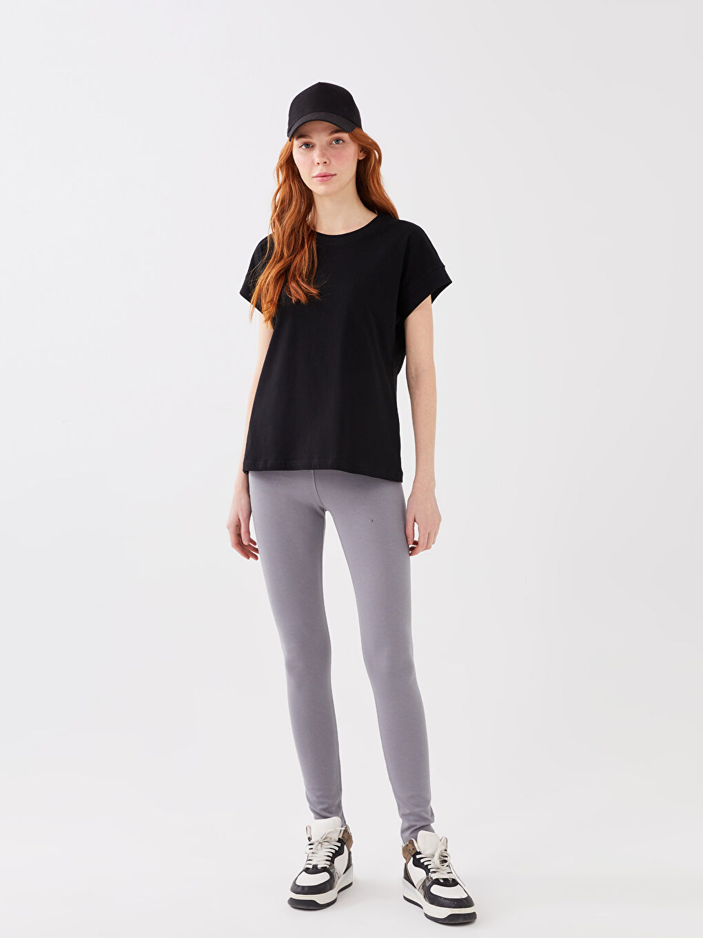 T-Shirt Femme Col Rond Coupe Droite Manches Courtes-2