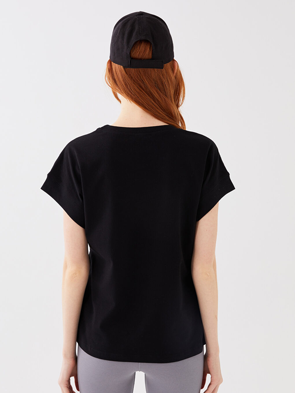 T-Shirt Femme Col Rond Coupe Droite Manches Courtes-4