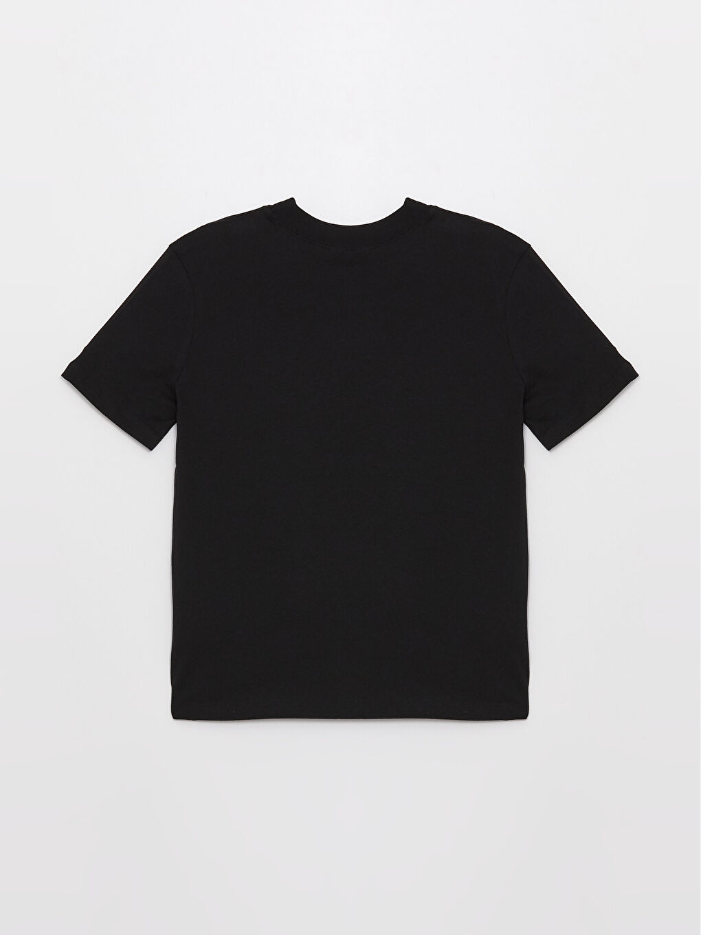 Siyah Kadın Bisiklet Yaka Kısa Kollu Tunik-6