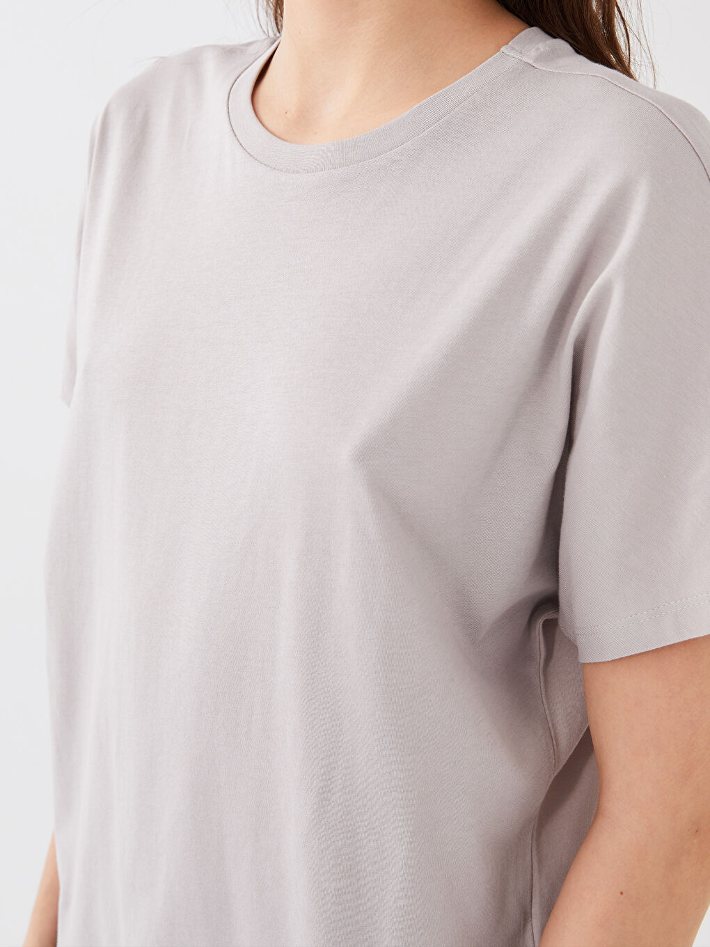 T-Shirt Femme Col Rond Coupe Droite Manches Courtes-3