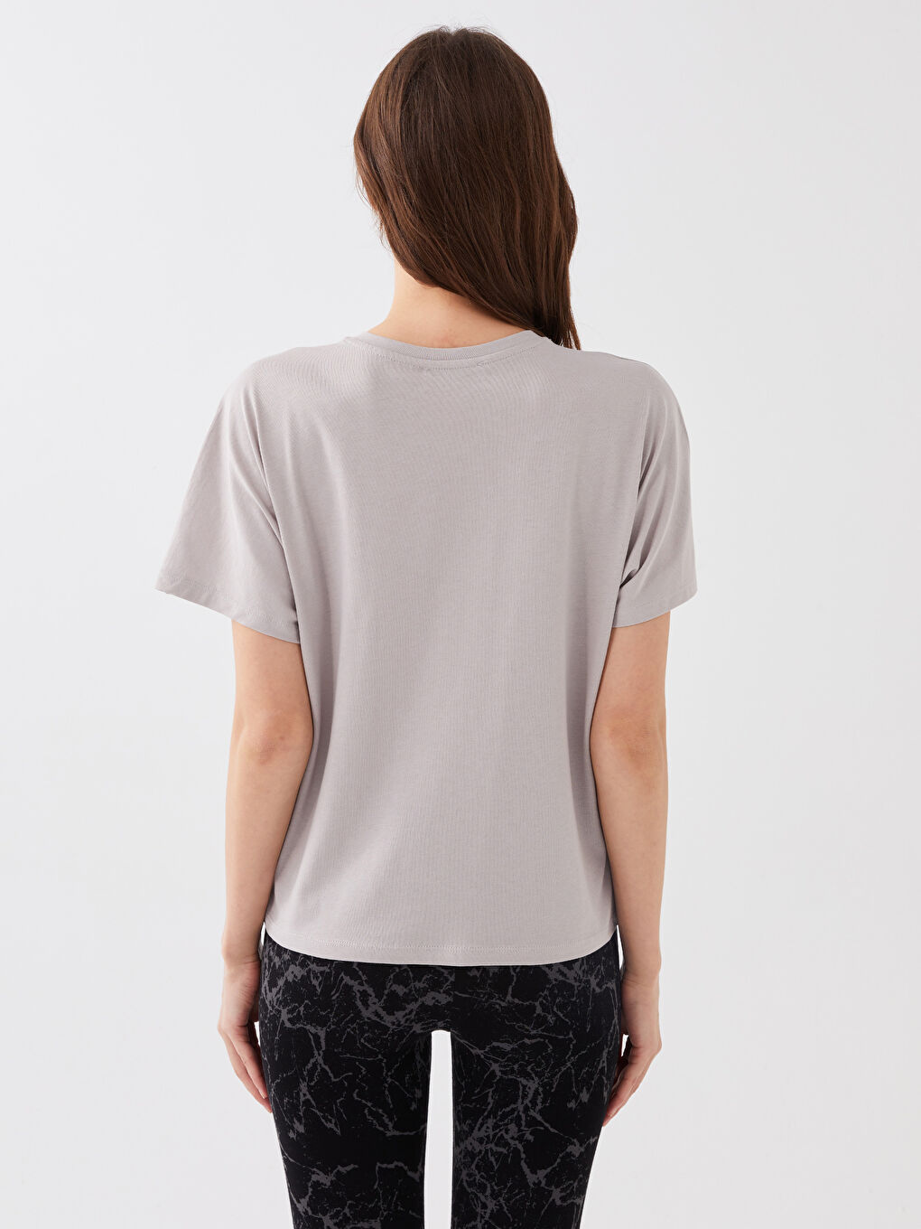 T-Shirt Femme Col Rond Coupe Droite Manches Courtes-4