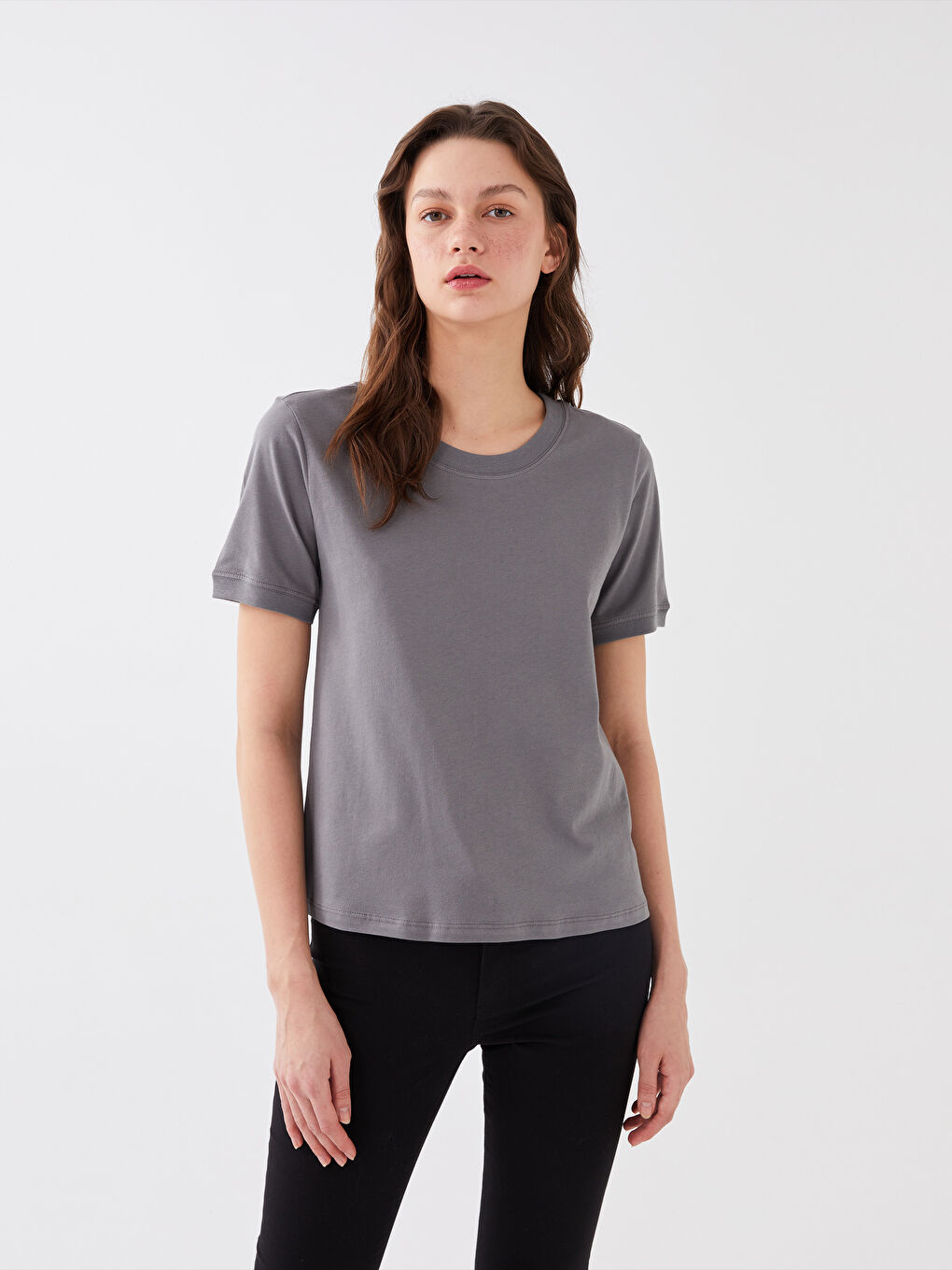 Women's Crew Neck Short Sleeve T-Shirt-1