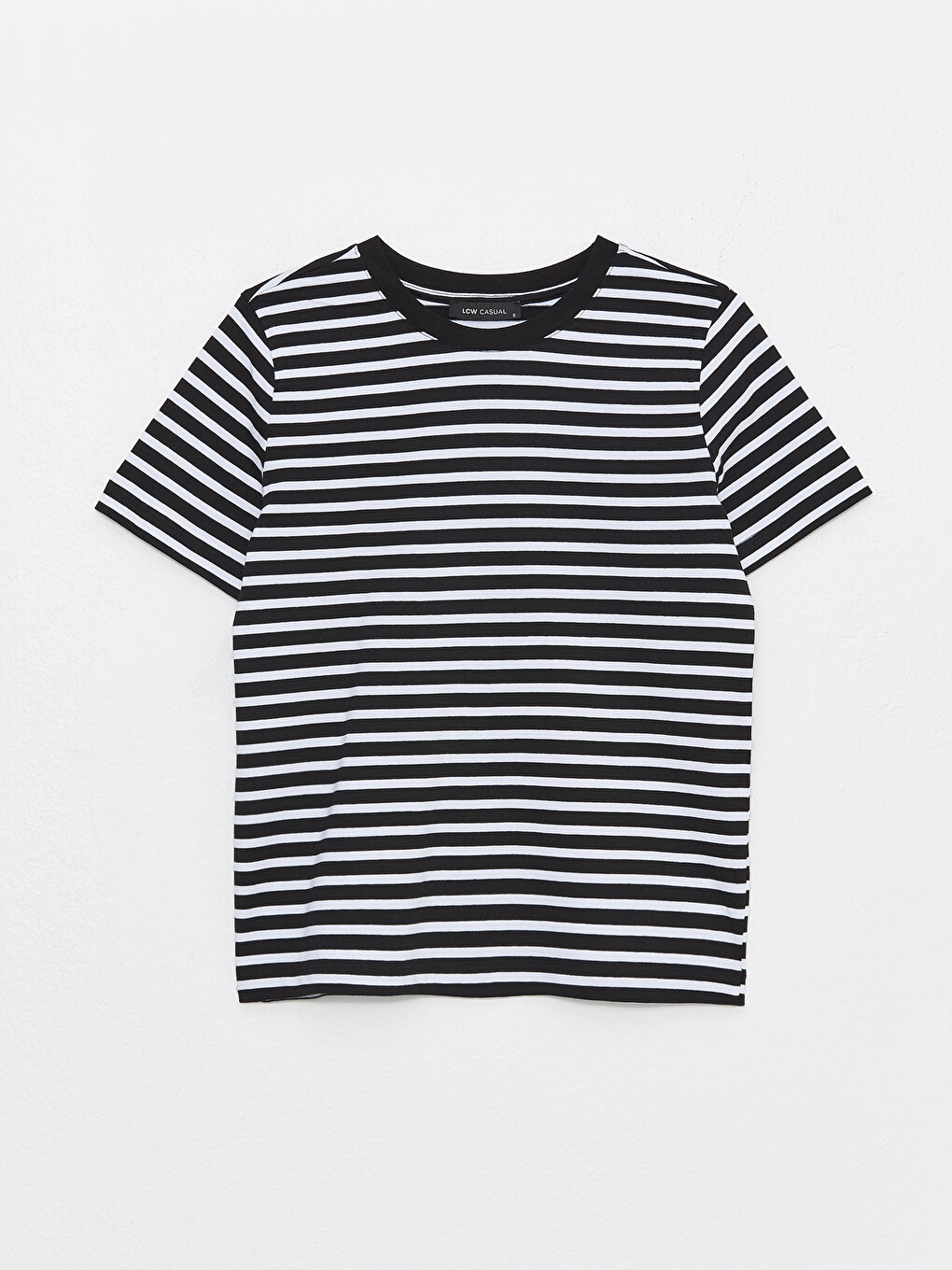 T-shirt En Coton À Rayures À Manches Courtes Pour Femmes Avec Col Rond-5