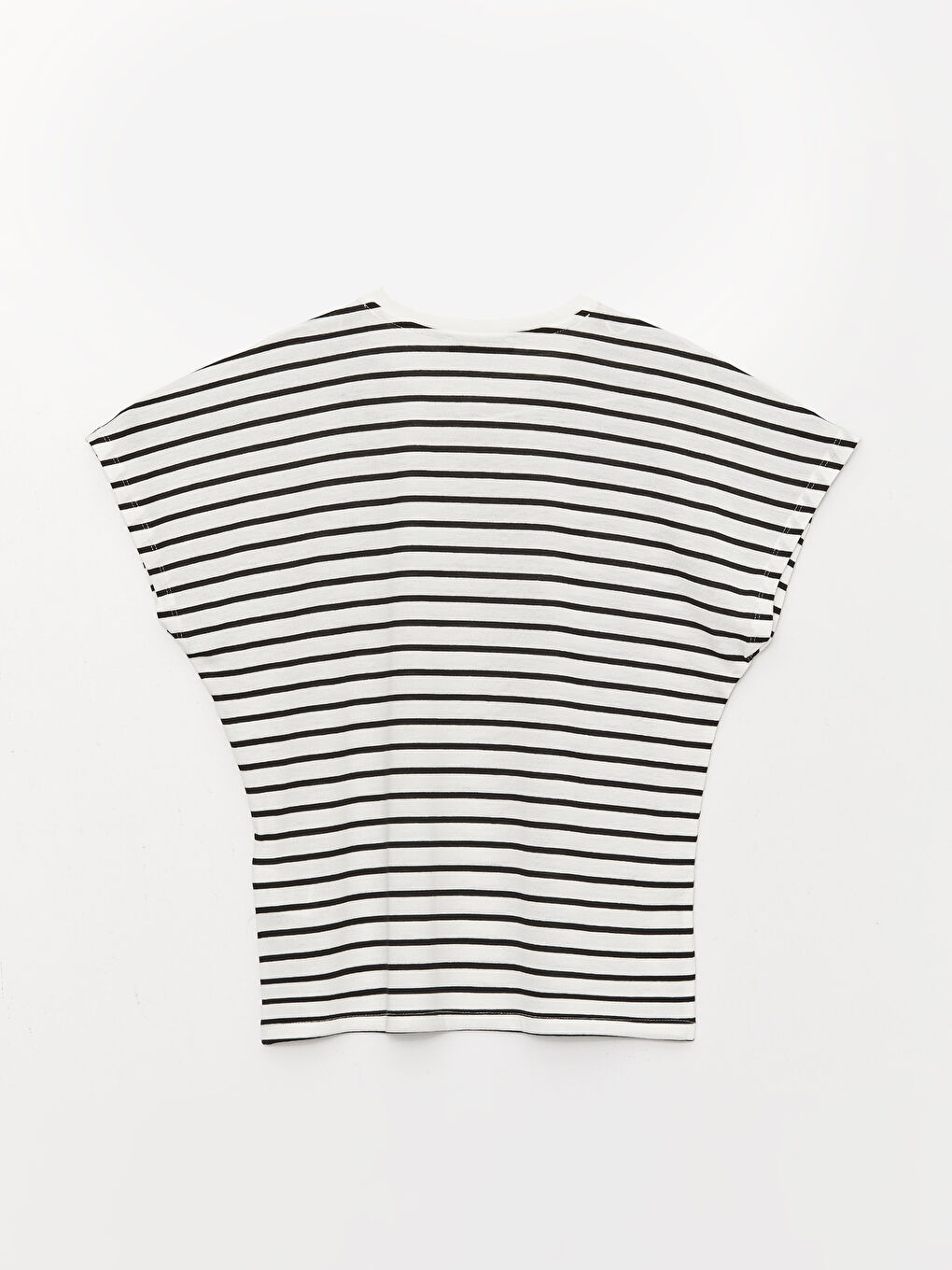 Crew Neck Striped Short Sleeve Oversize Women's T-Shirt-6