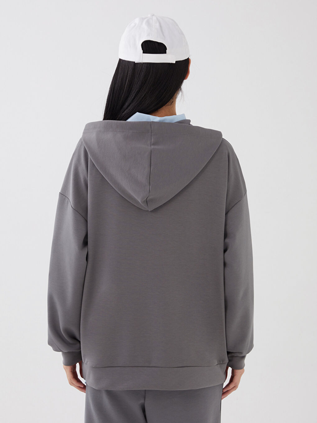 LCW Vision Damen Kapuzensweatshirt Schlicht Langarm Oversize Sweatshirt -S35882Z8-H9V
