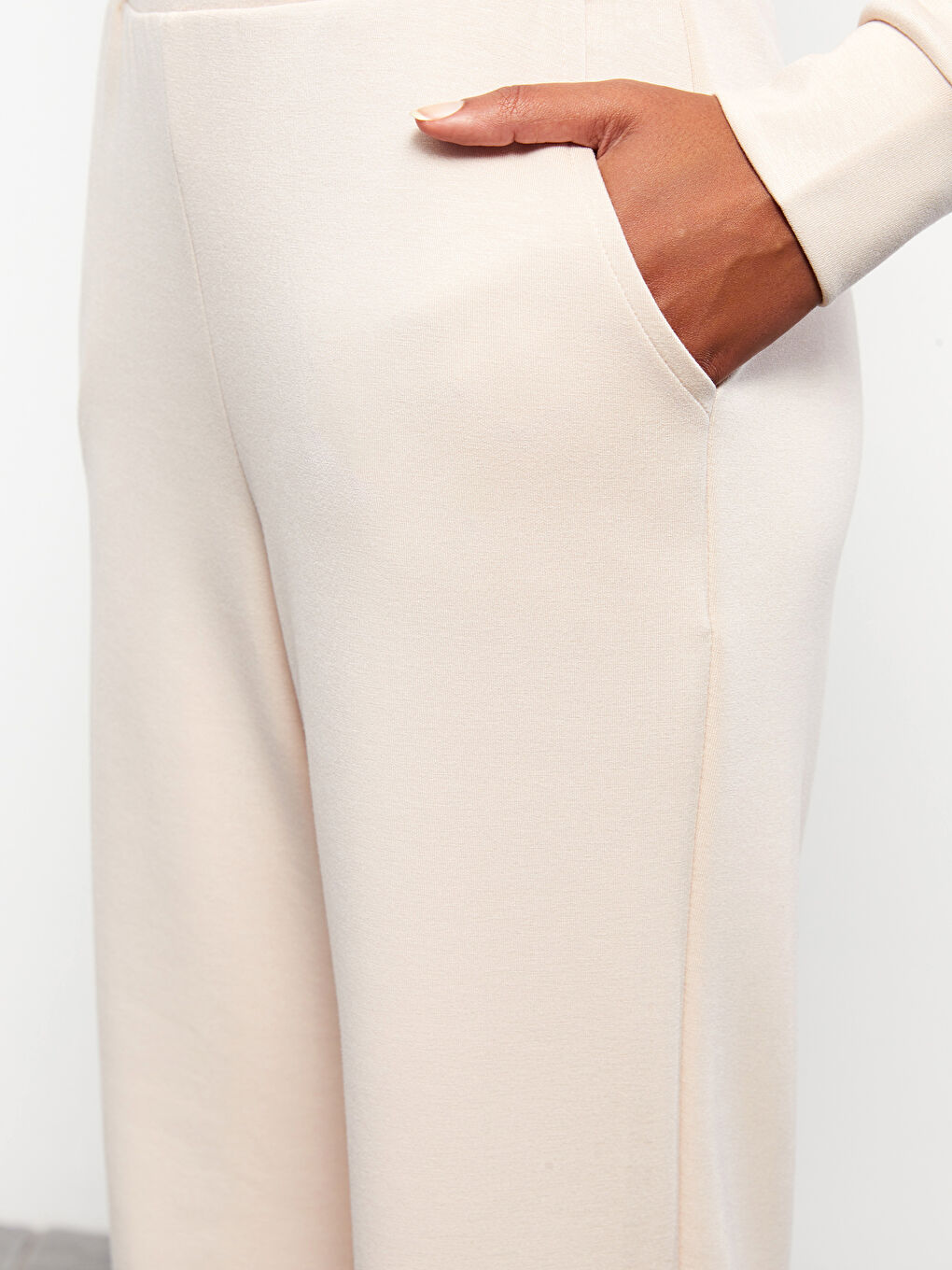 بنطلون رياضي سادة بخصر مرن للسيدات-3