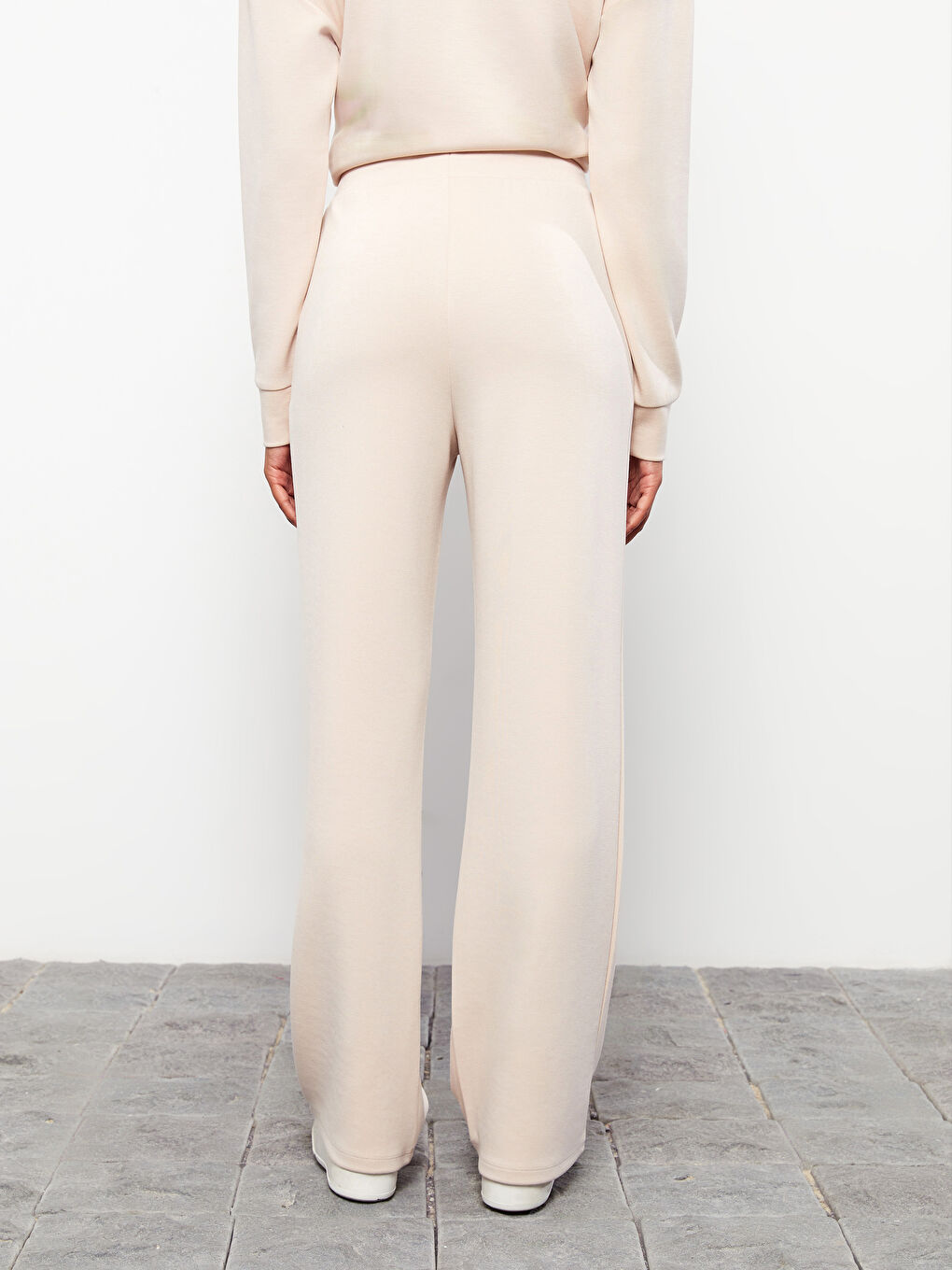 بنطلون رياضي سادة بخصر مرن للسيدات-5