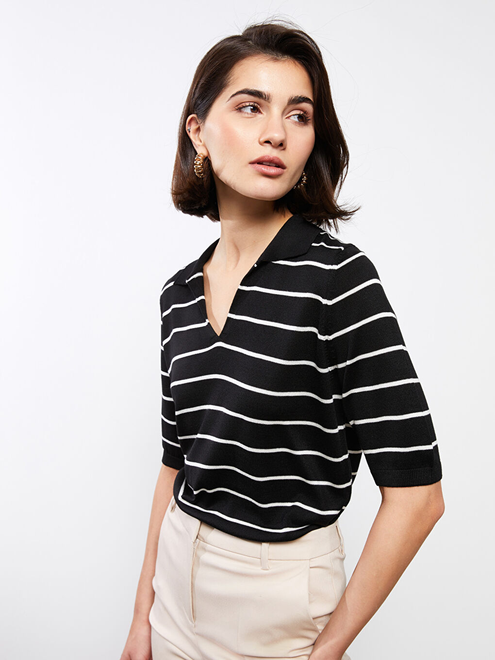 كنزة صوفية أسود امرأة -S35885Z8-LEG