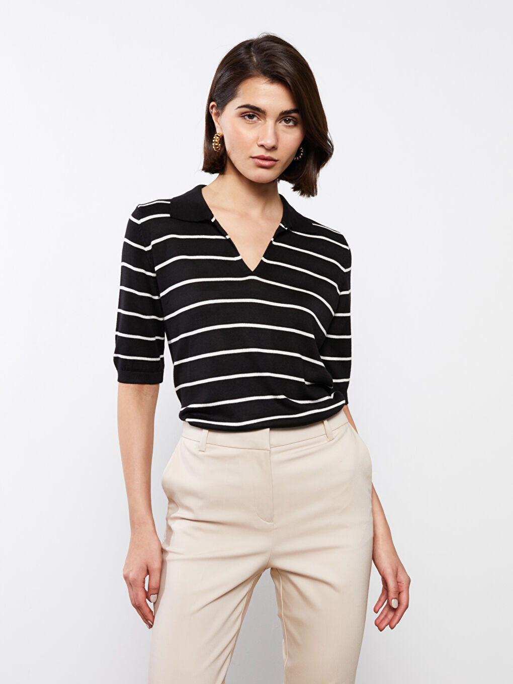 كنزة صوفية أسود امرأة -S35885Z8-LEG