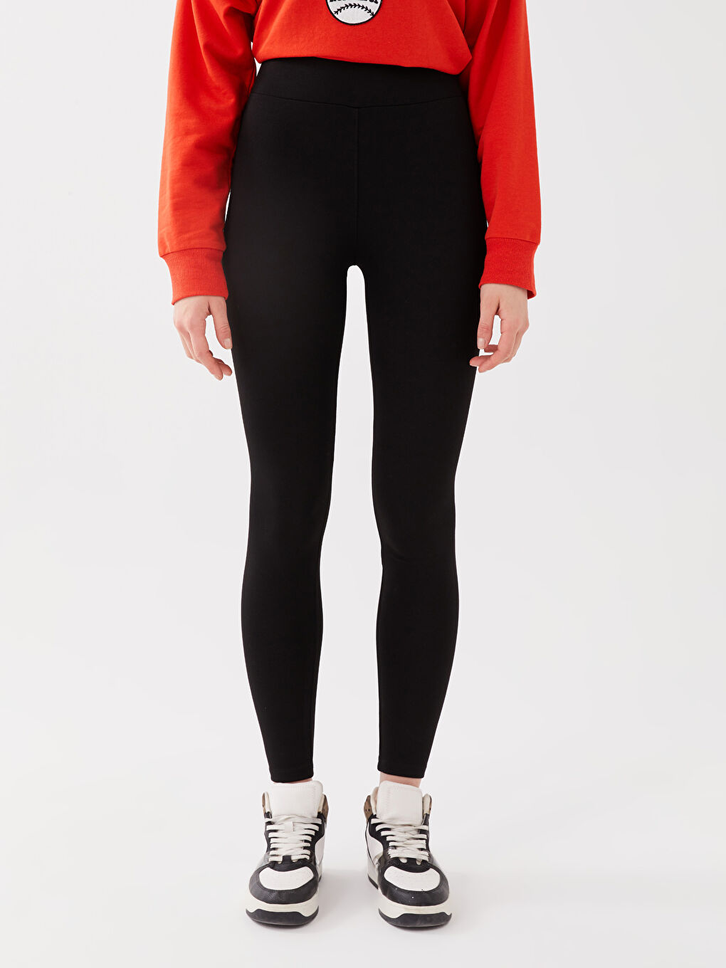 Women's Elastic Waist Regular Tights -S35886Z8-CVL