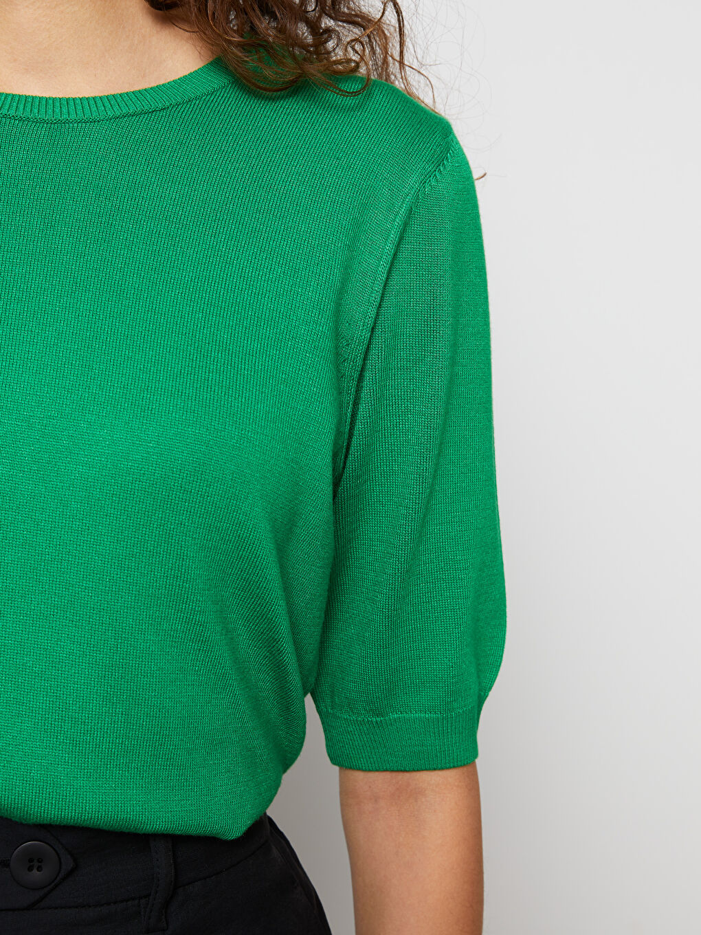 Crew Neck Straight Short Sleeve Women's Knitwear Sweater -S35887Z8-GPN