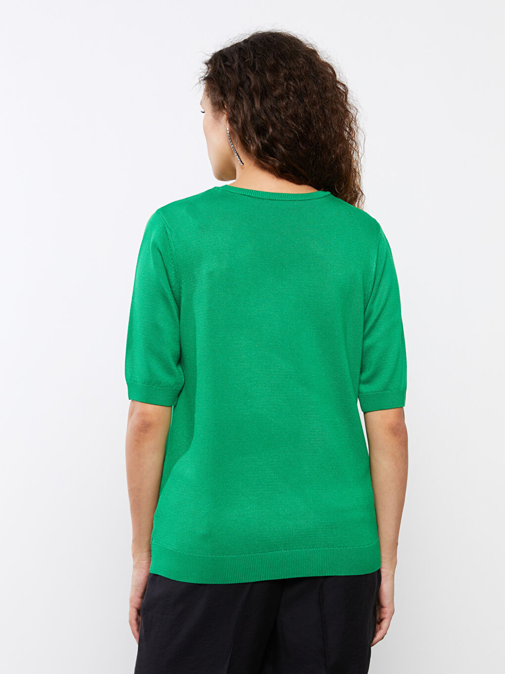Crew Neck Straight Short Sleeve Women's Knitwear Sweater -S35887Z8-GPN
