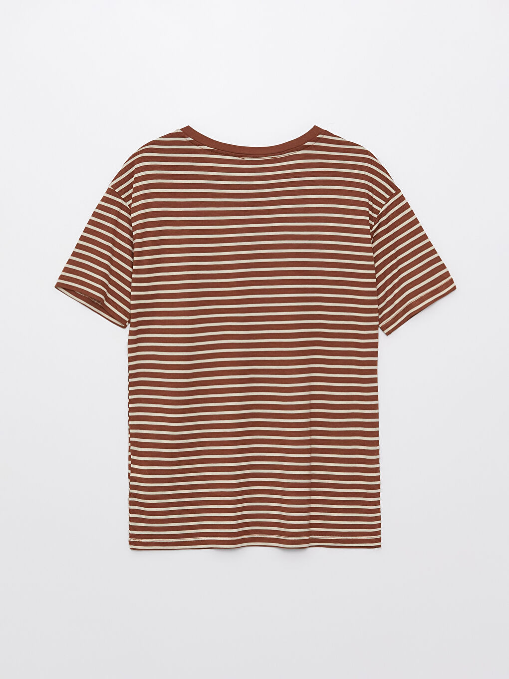 Women's Crew Neck Striped Short Sleeve T-Shirt-6