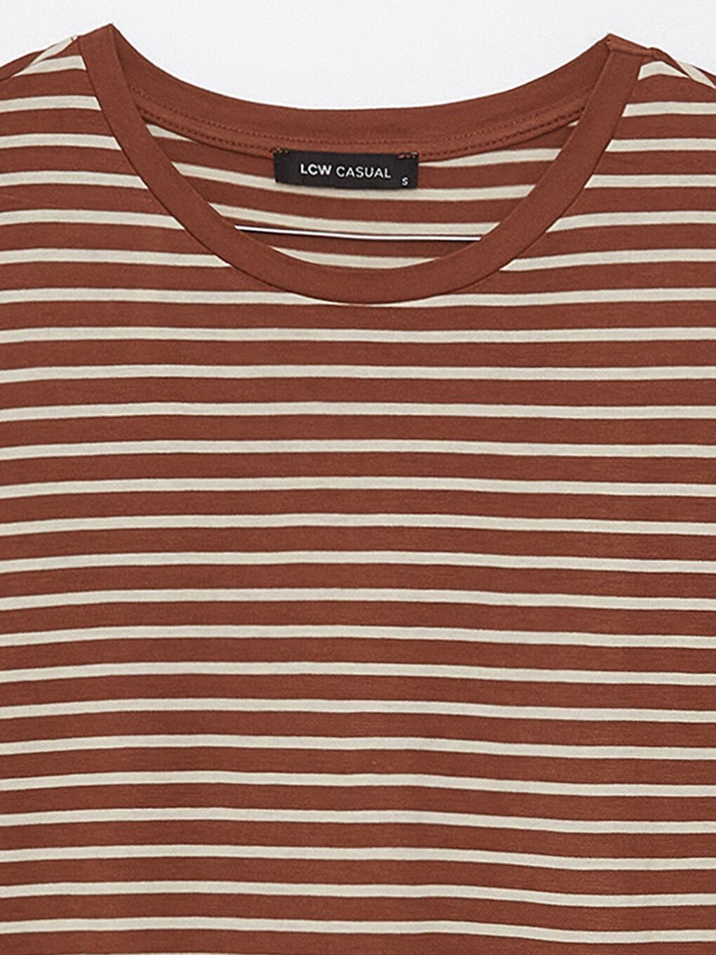 Women's Crew Neck Striped Short Sleeve T-Shirt-7