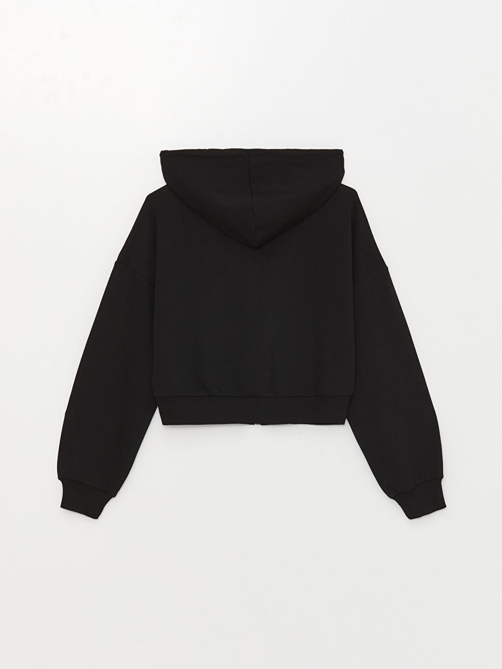 Женский кардиган с капюшоном, однотонный, с длинным рукавом-1