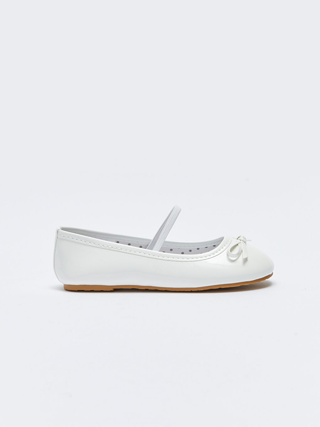 Beyaz Fiyonk Detaylı Kız Çocuk Babet-1