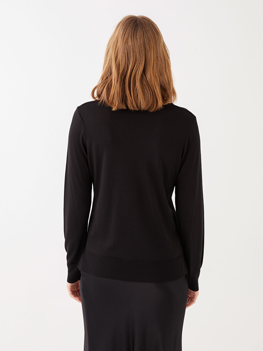 LCWAIKIKI Basic V Neck Plain Long Sleeve Women's Knitwear Sweater -S35902Z8-CVL