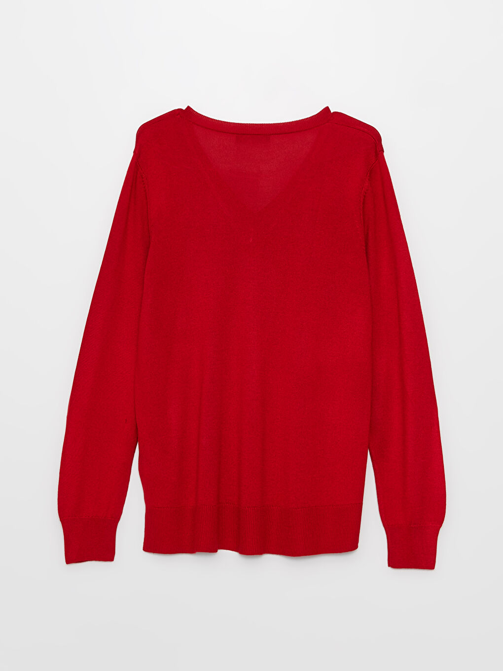 V Neck Regular Long Sleeve Women's Tricot Sweater -S35902Z8-HPM