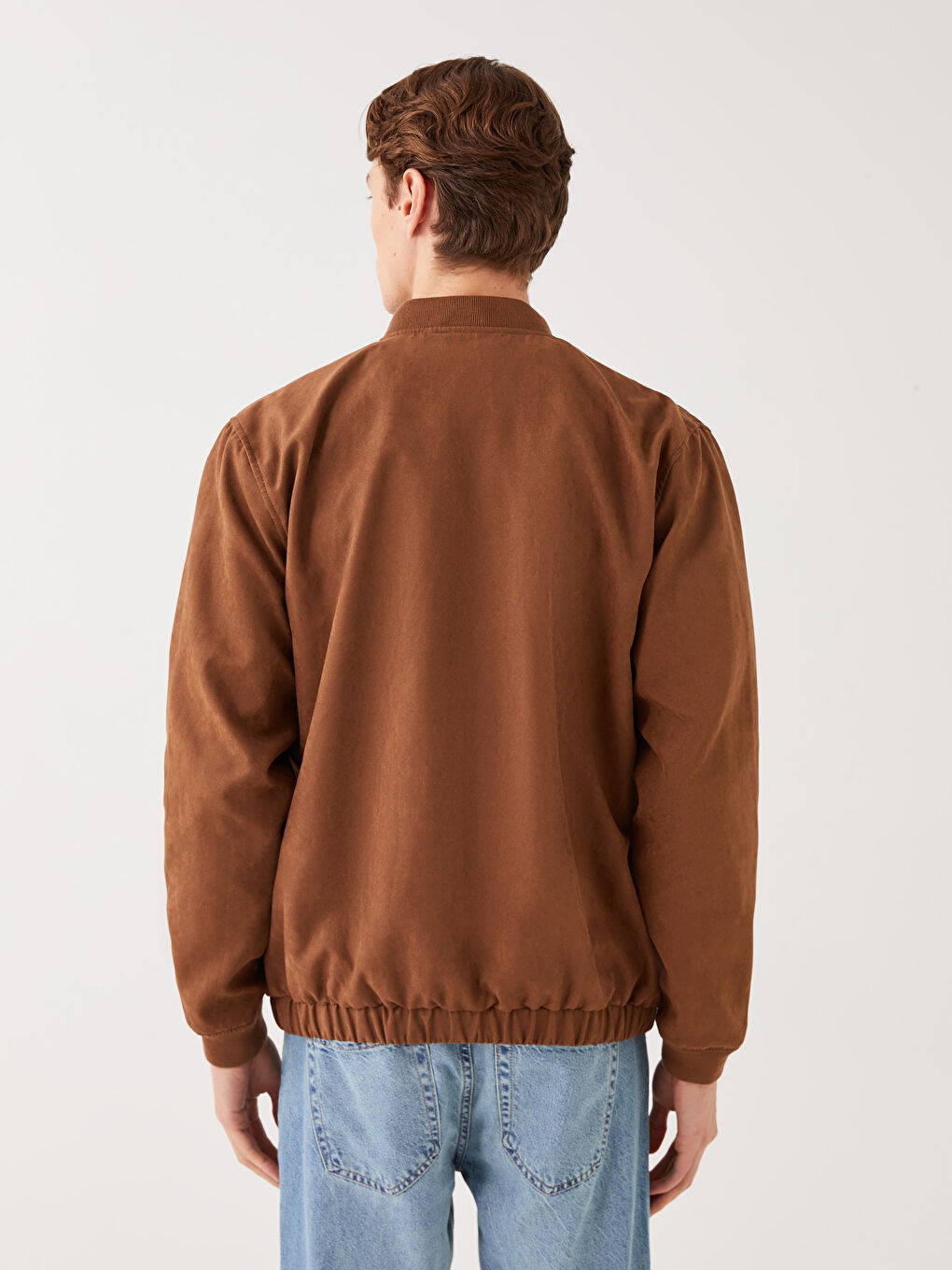 LCW Casual Standard Fit College Collar Suede Men's Coat -S35913Z8-DCJ